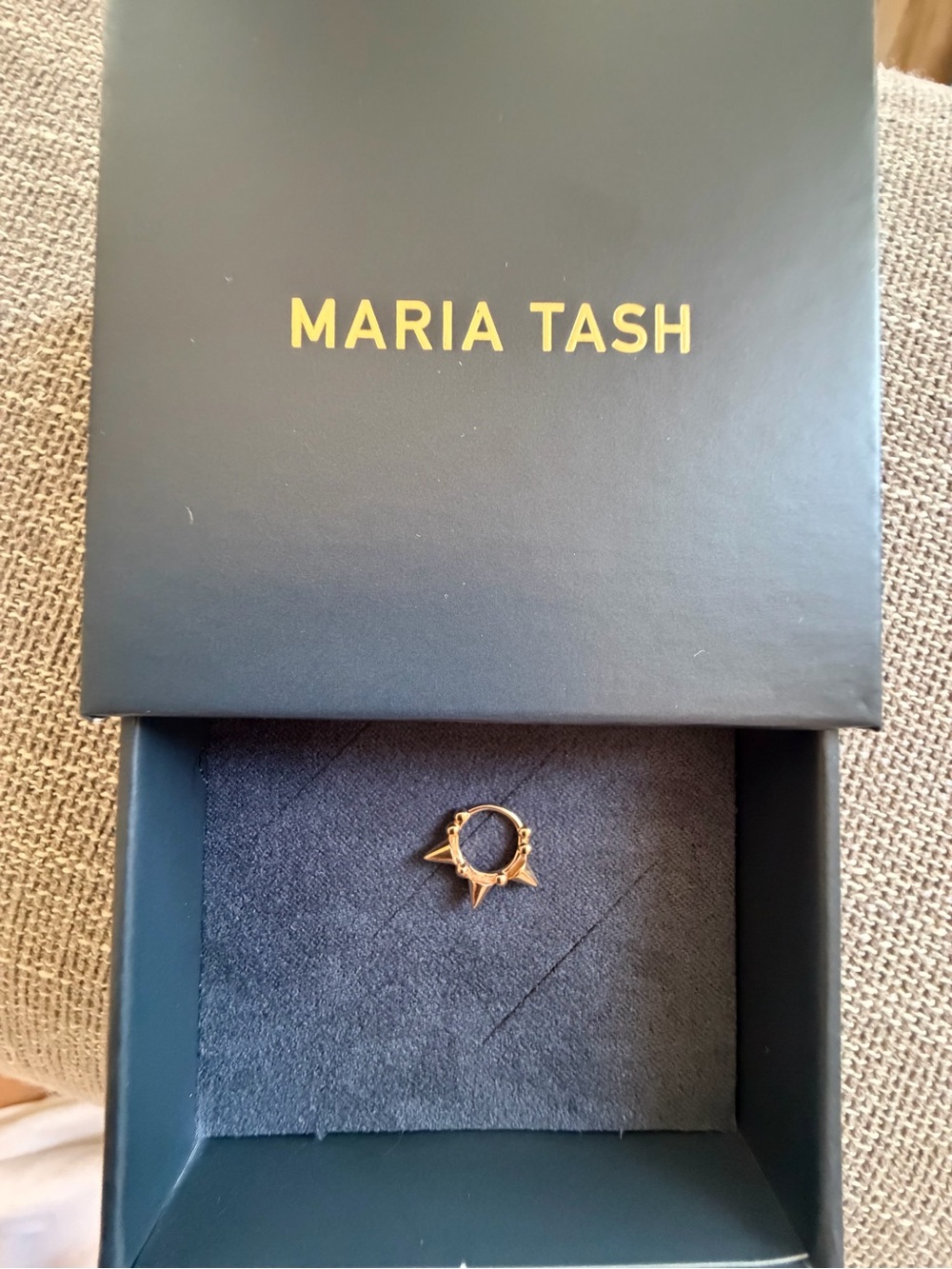Maria Tash Rose Gold Granulated Triple Spike 6.5 mm